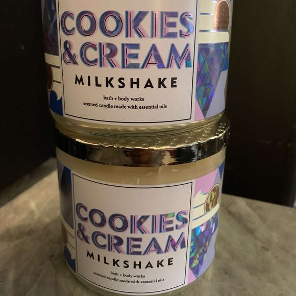 SOLD! 2pc lot BBW Cookies Cream Milkshake Candles - Picture 2 of 4